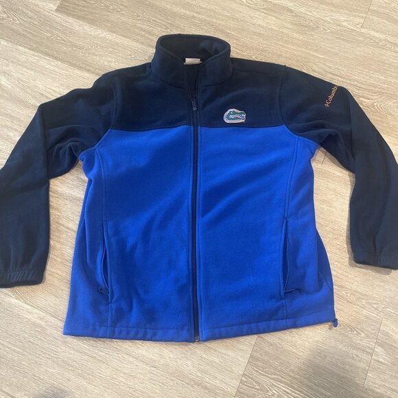 Florida Gators COLUMBIA Mens XL Full Zip Fleece Jacket Blue - Picture 1 of 5